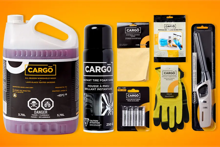 An array of Cargo products.