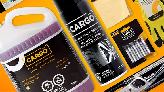 Collection of Cargo car care products.